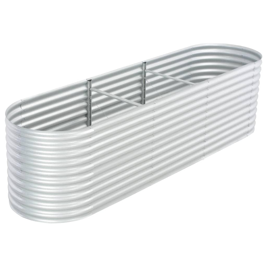 vidaXL Odlingslåda upphöjd galvaniserat stål 320x80x81 cm