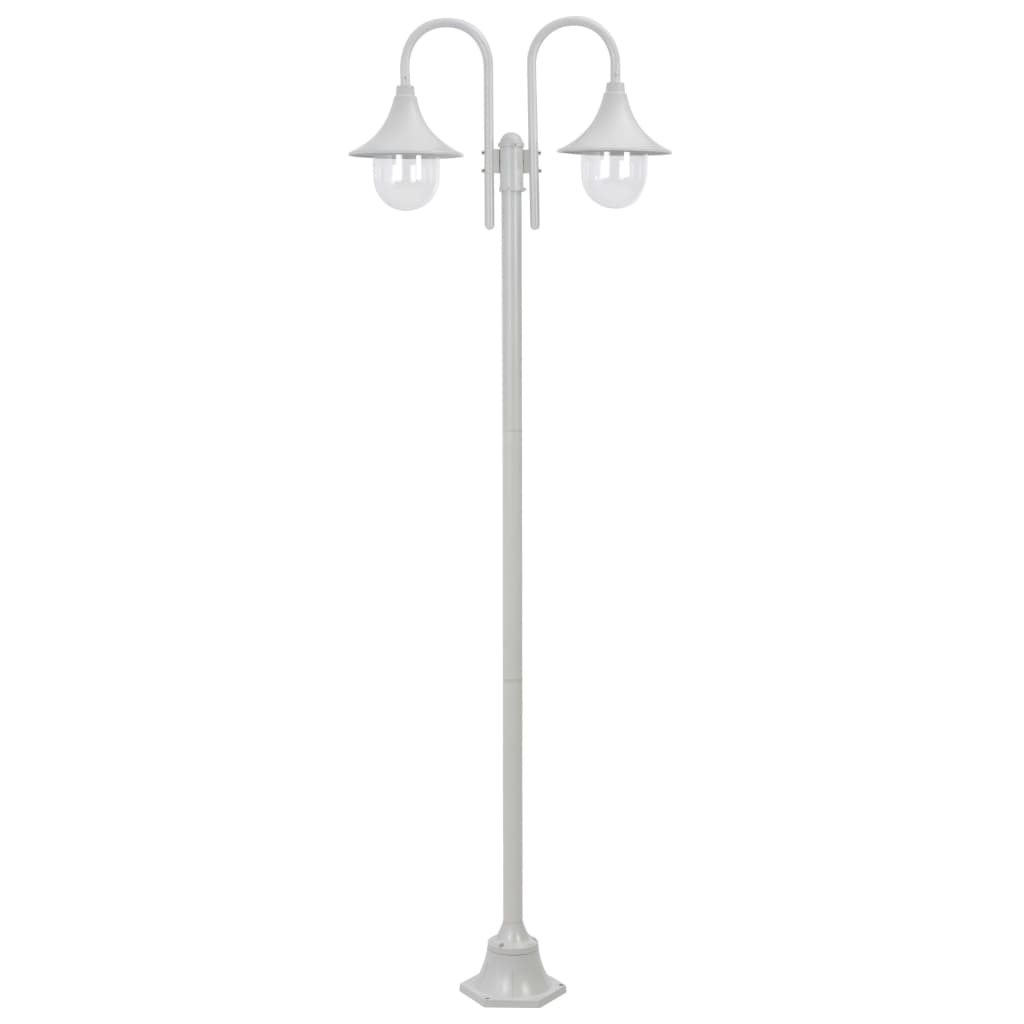 vidaXL Lyktstolpe för trädgård E27 220 cm aluminium 2 lyktor