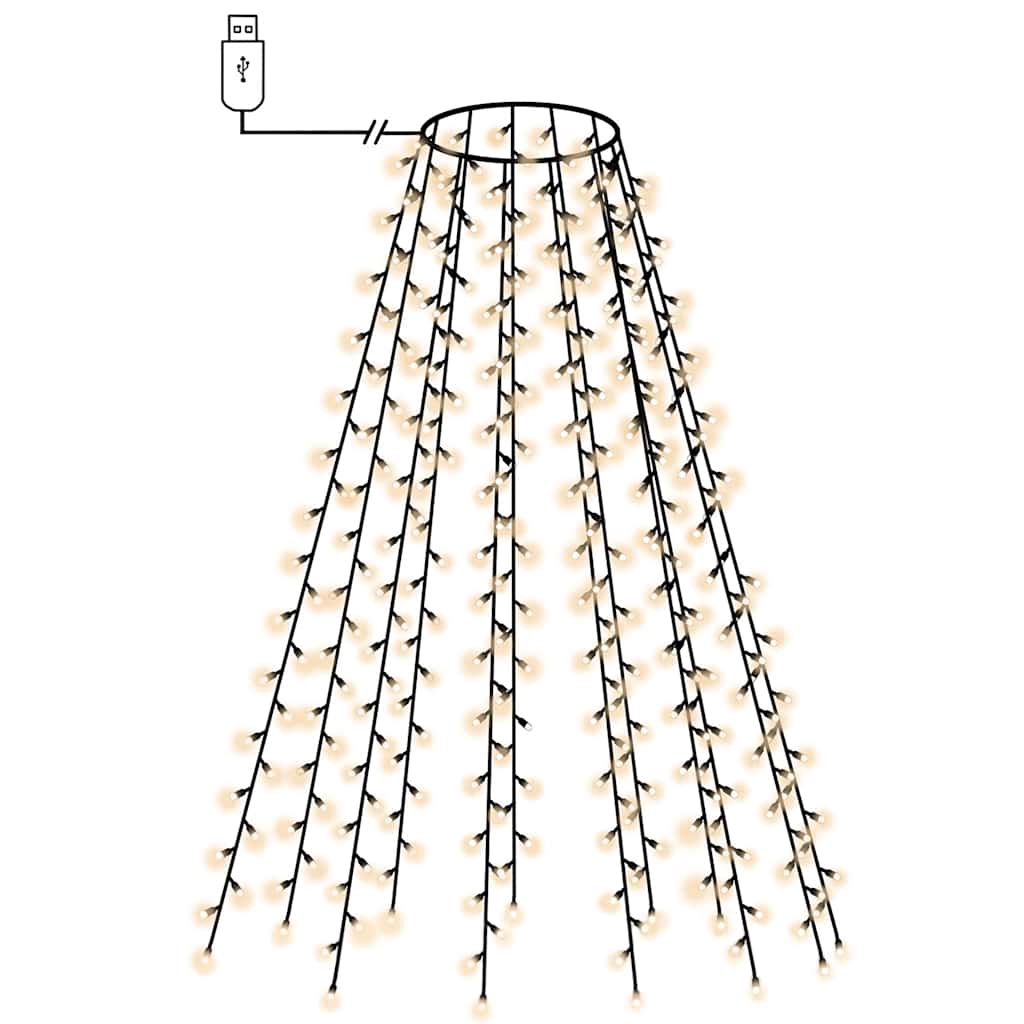 vidaXL Ljusnät för julgran 180 LED 180 cm