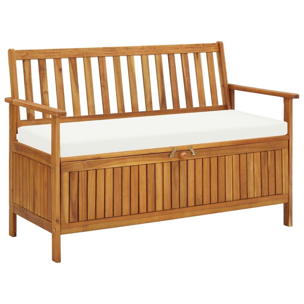 vidaXL Förvaringsbänk för trädgården akaciaträ 120x63x84 cm