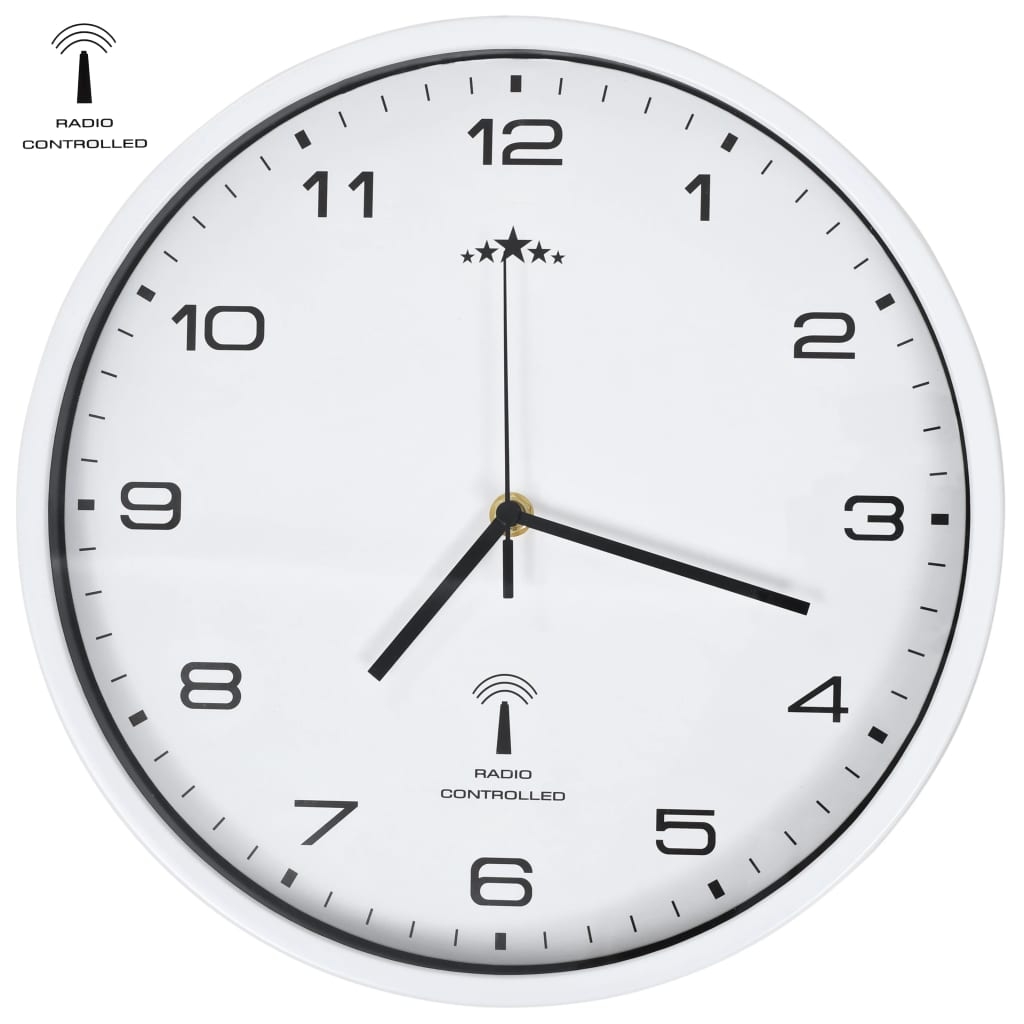 vidaXL Radiostyrd väggklocka med Quartz-urverk 31 cm