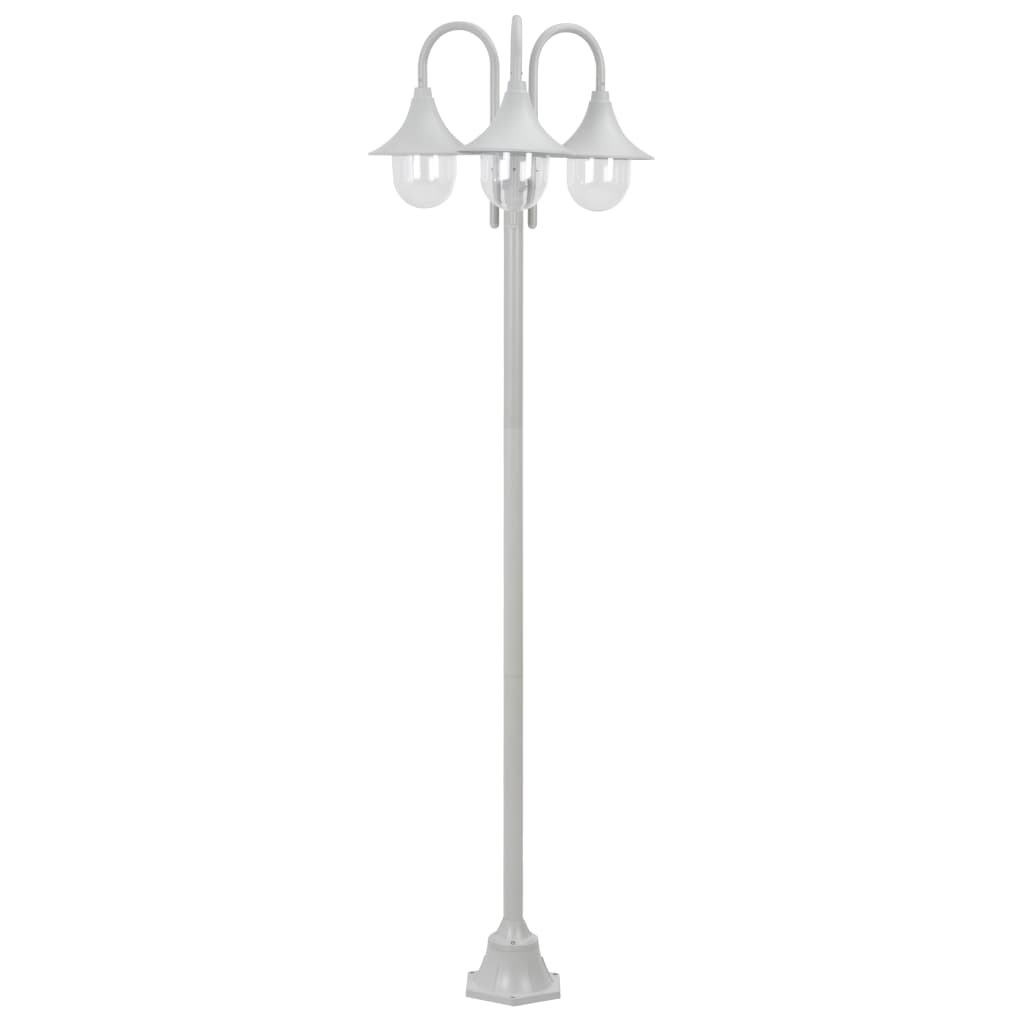 vidaXL Lyktstolpe för trädgård E27 220 cm aluminium 3 lyktor