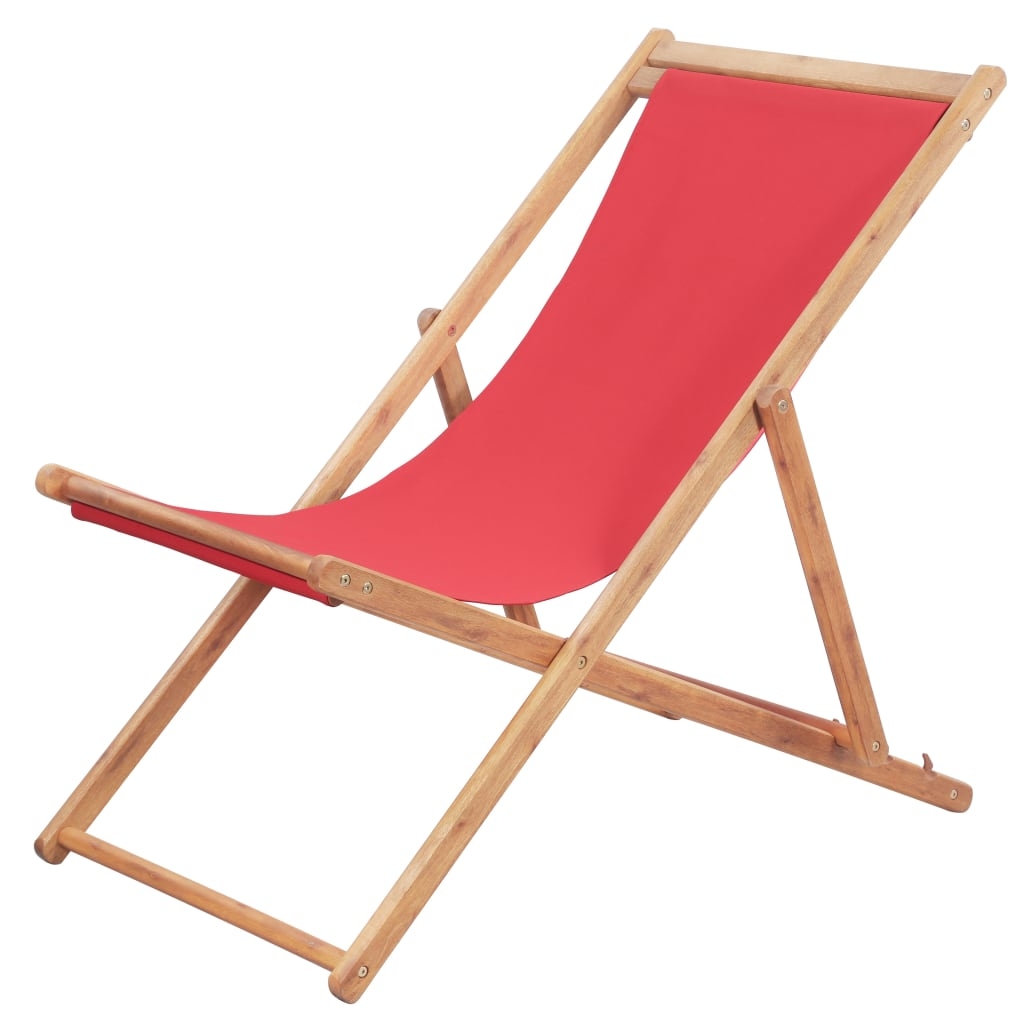 vidaXL Hopfällbar strandstol tyg och träram