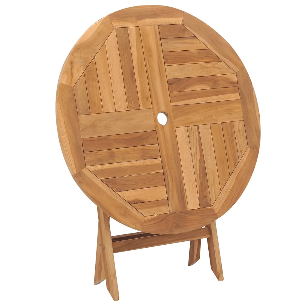 vidaXL Hopfällbart trädgårdsbord 85x76 cm massiv teak