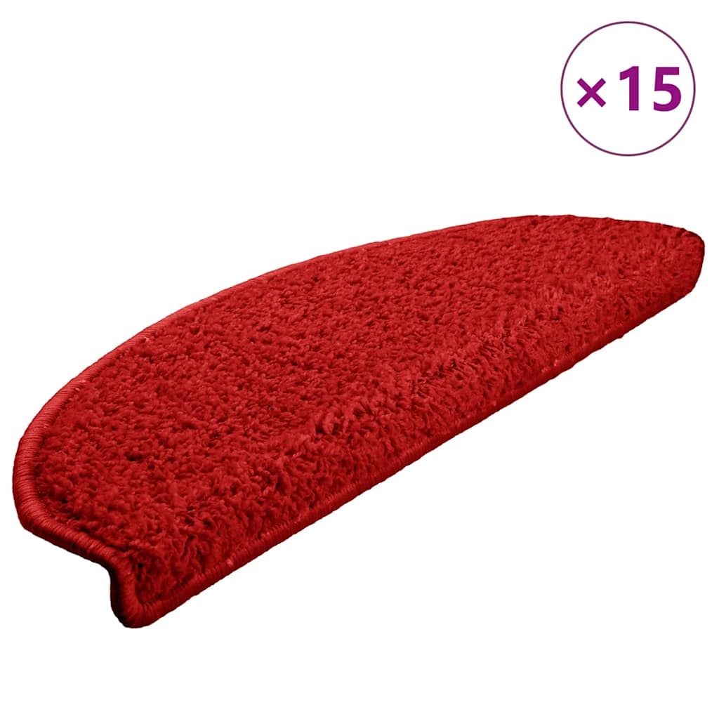 vidaXL Trappstegsmattor 15 st röd 65x21x4 cm