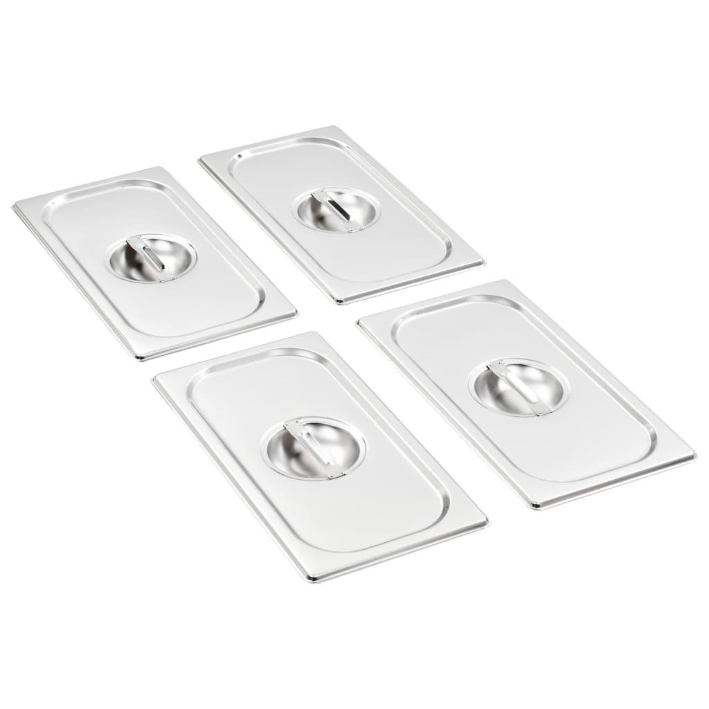 vidaXL Lock till GN-kantin 1/3 4 st rostfritt stål