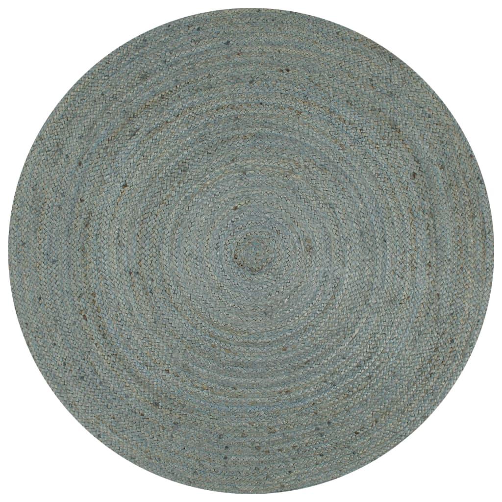vidaXL Handgjord jutematta rund 120 cm
