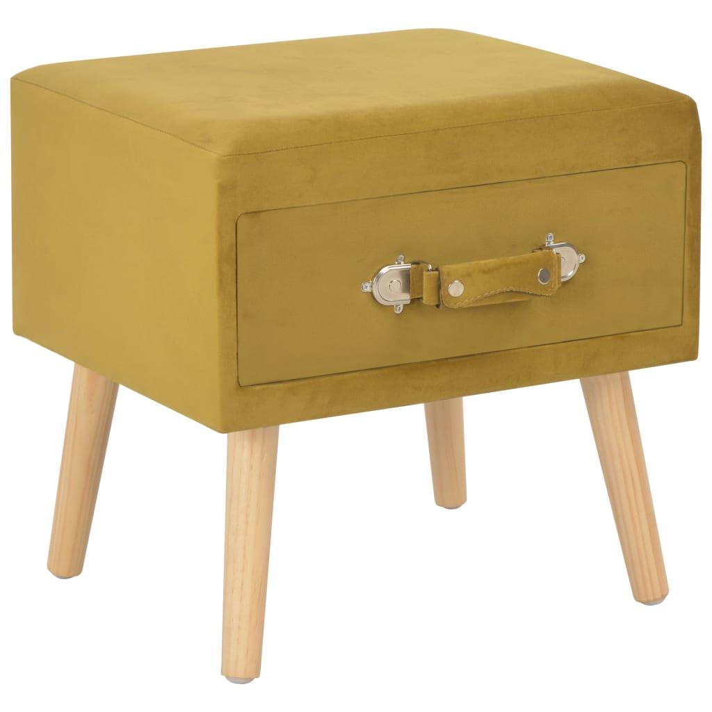 vidaXL Sängbord senapsgul 40x35x40 cm sammet