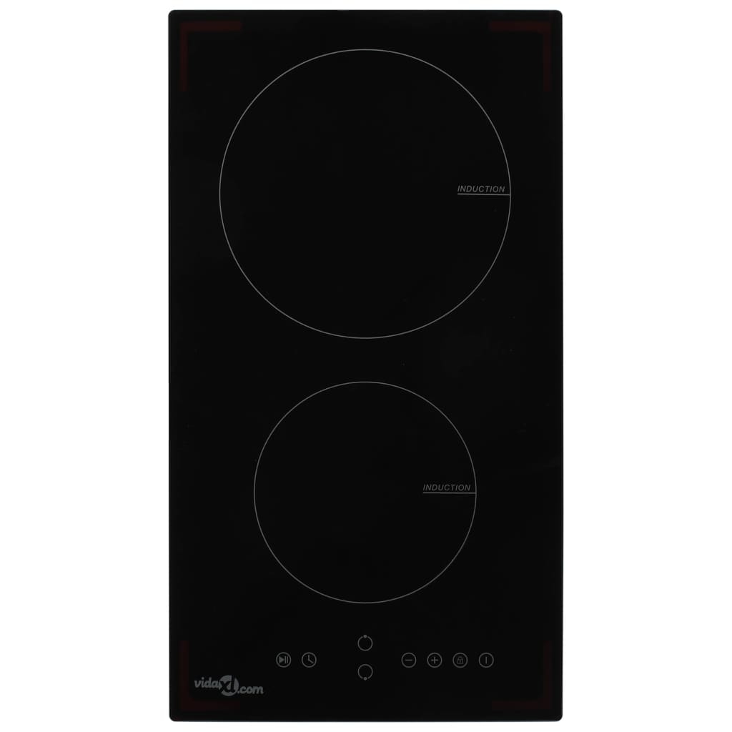 vidaXL Induktionshäll med 2 plattor touchkontroll glas 3500 W