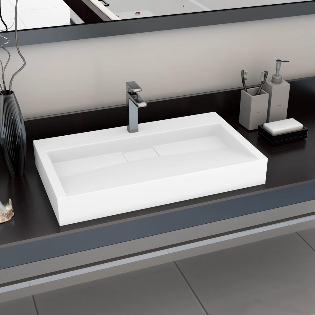 vidaXL Tvättställ 80x46x11 cm mineralgjuten