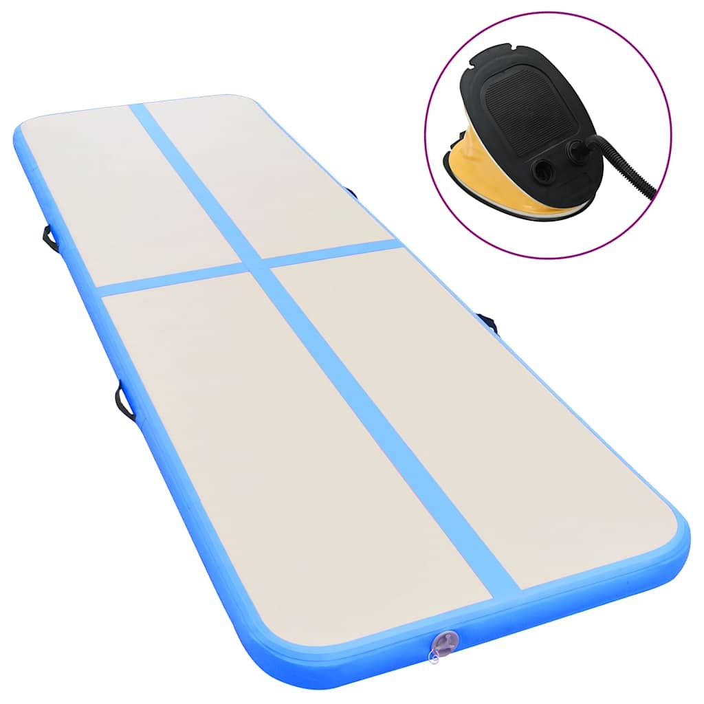 vidaXL Uppblåsbar gymnastikmatta med pump 300x100x10 cm PVC