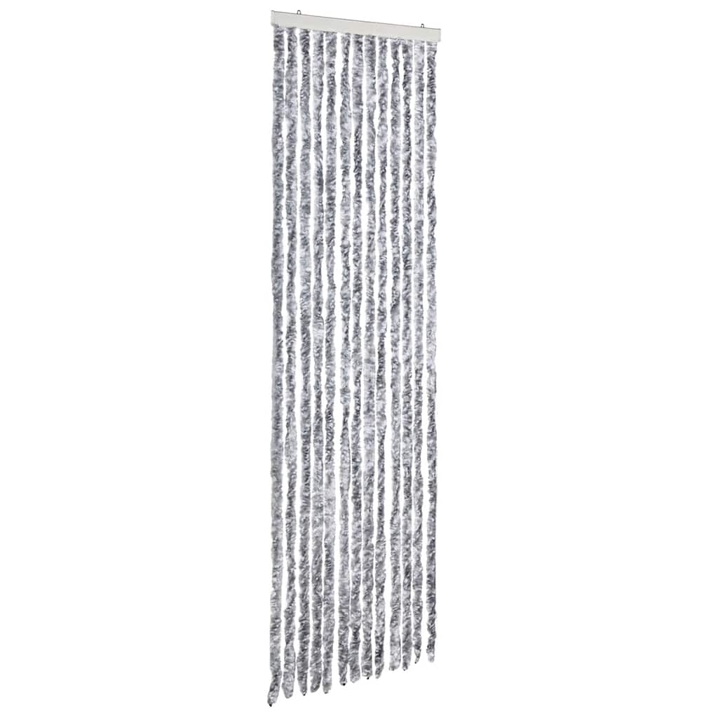 vidaXL Insektsdraperi vit och grå 56x185 cm chenille