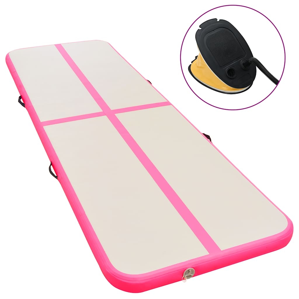 vidaXL Uppblåsbar gymnastikmatta med pump 500x100x10 cm PVC