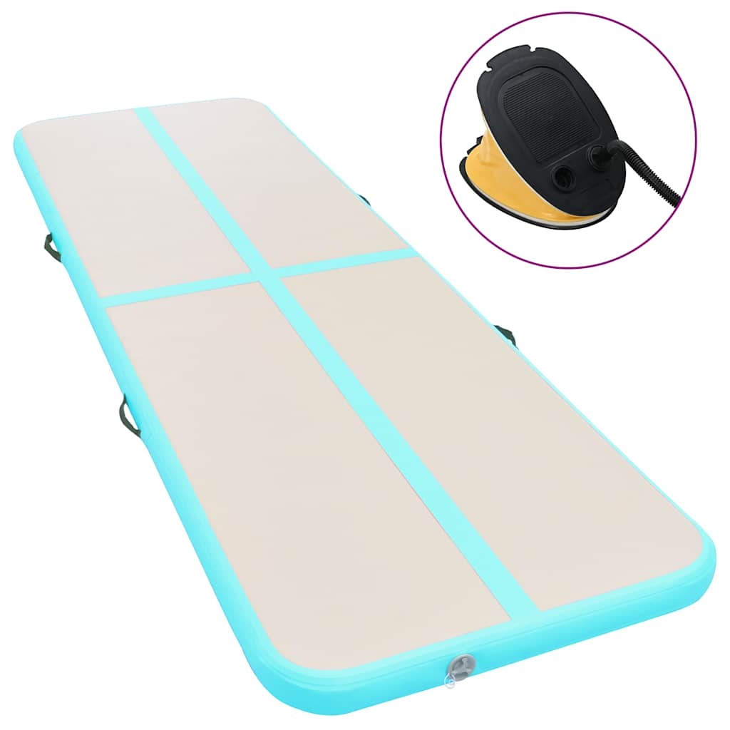 vidaXL Uppblåsbar gymnastikmatta med pump 700x100x10 cm PVC