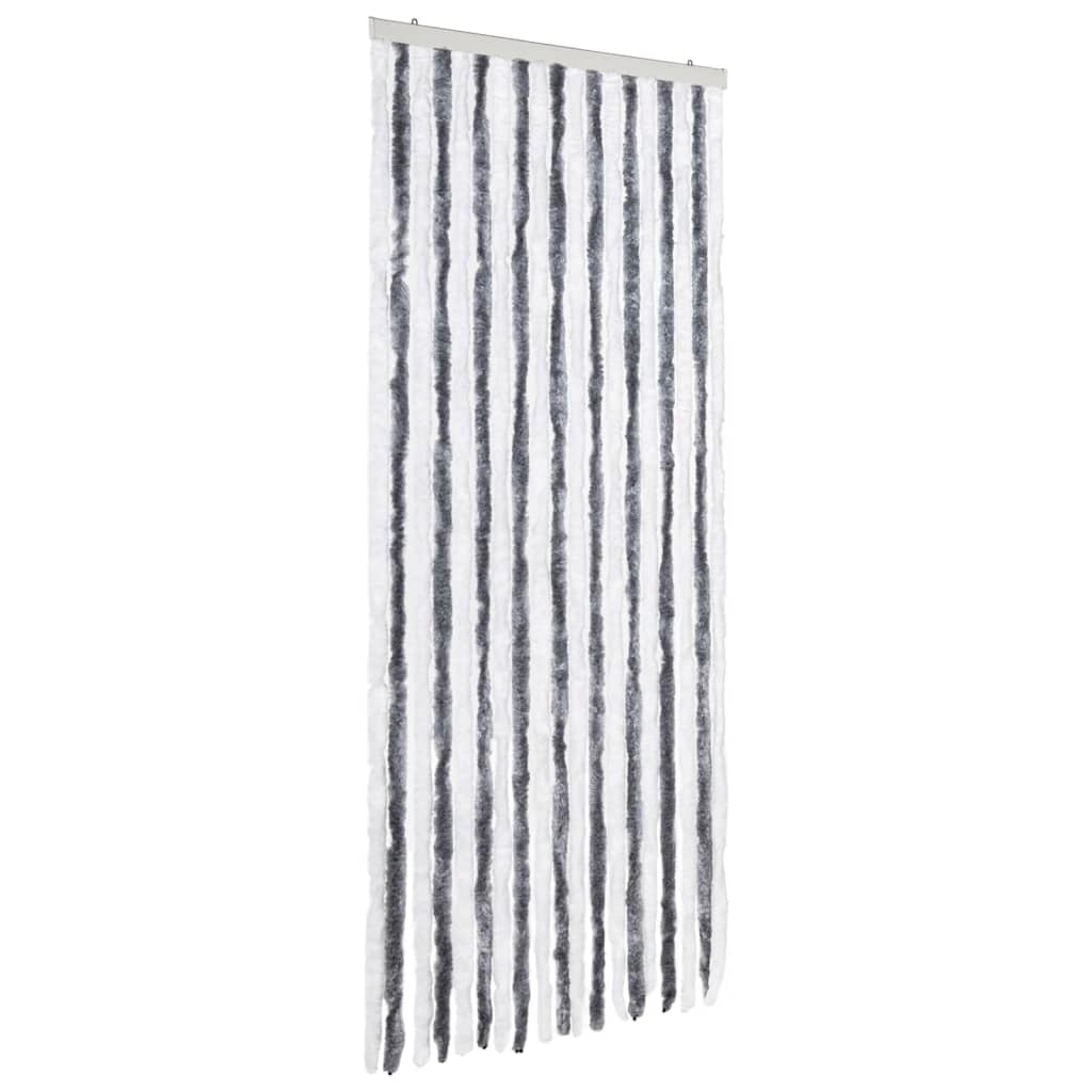 vidaXL Insektsdraperi grå och vit 56x185 cm chenille