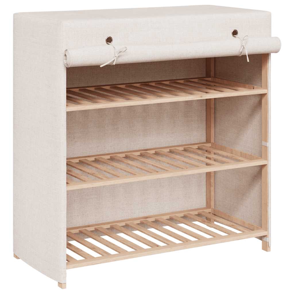 vidaXL Skoförvaring med överdrag vit 79x40x80 cm tyg