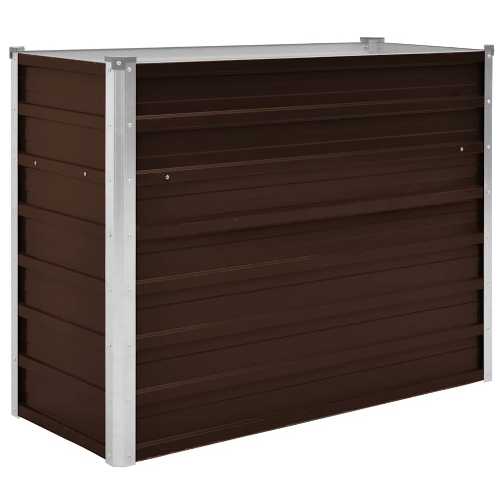 vidaXL Odlingslåda upphöjd brun 100x40x77 cm galvaniserat stål