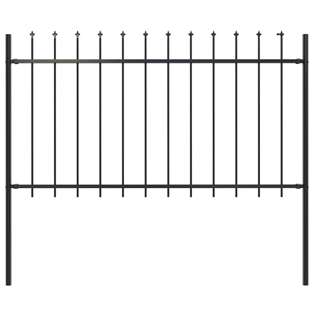 vidaXL Trädgårdsstaket med spjuttopp stål 1,7x1,2 m