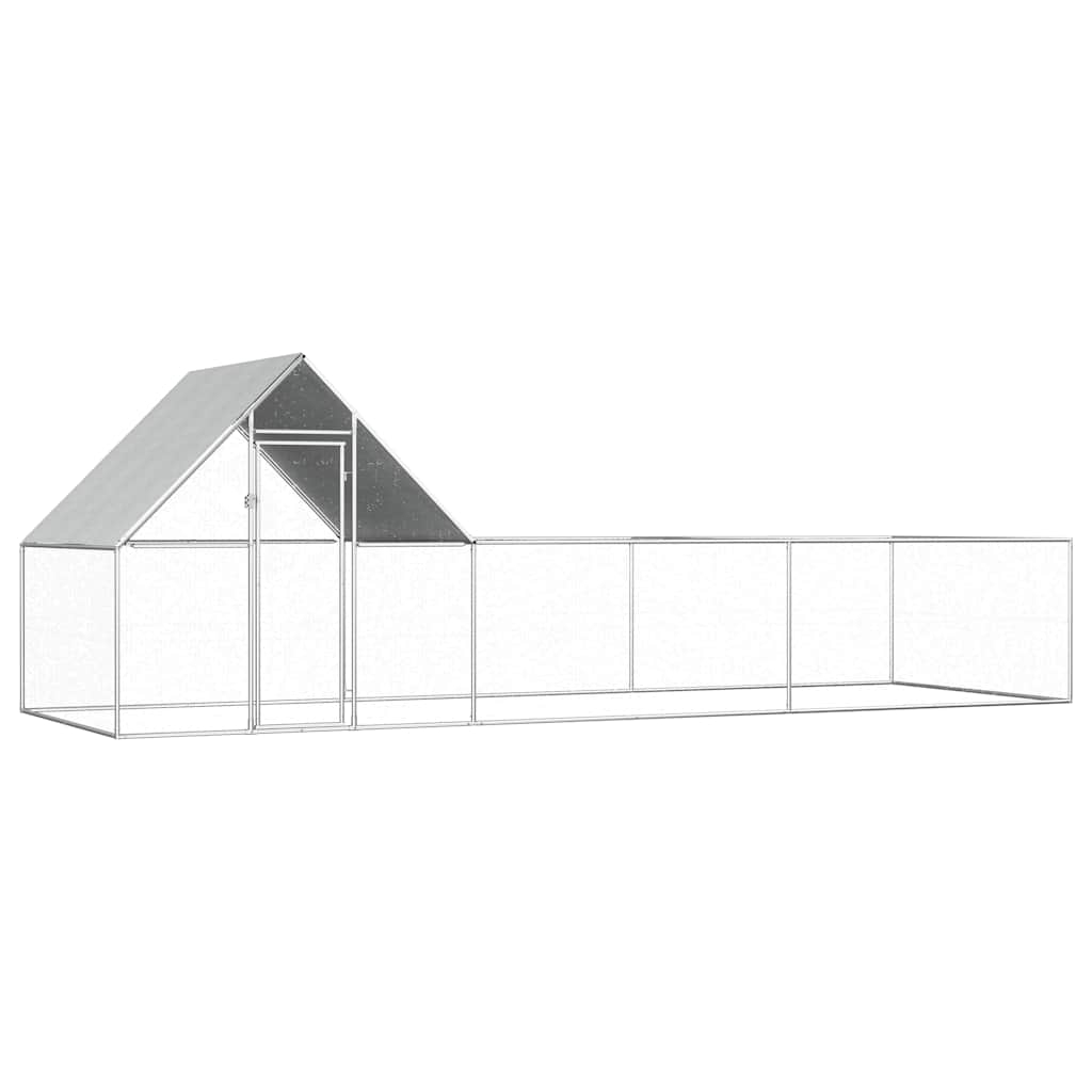 vidaXL Hönsbur 6x2x2 m galvaniserat stål