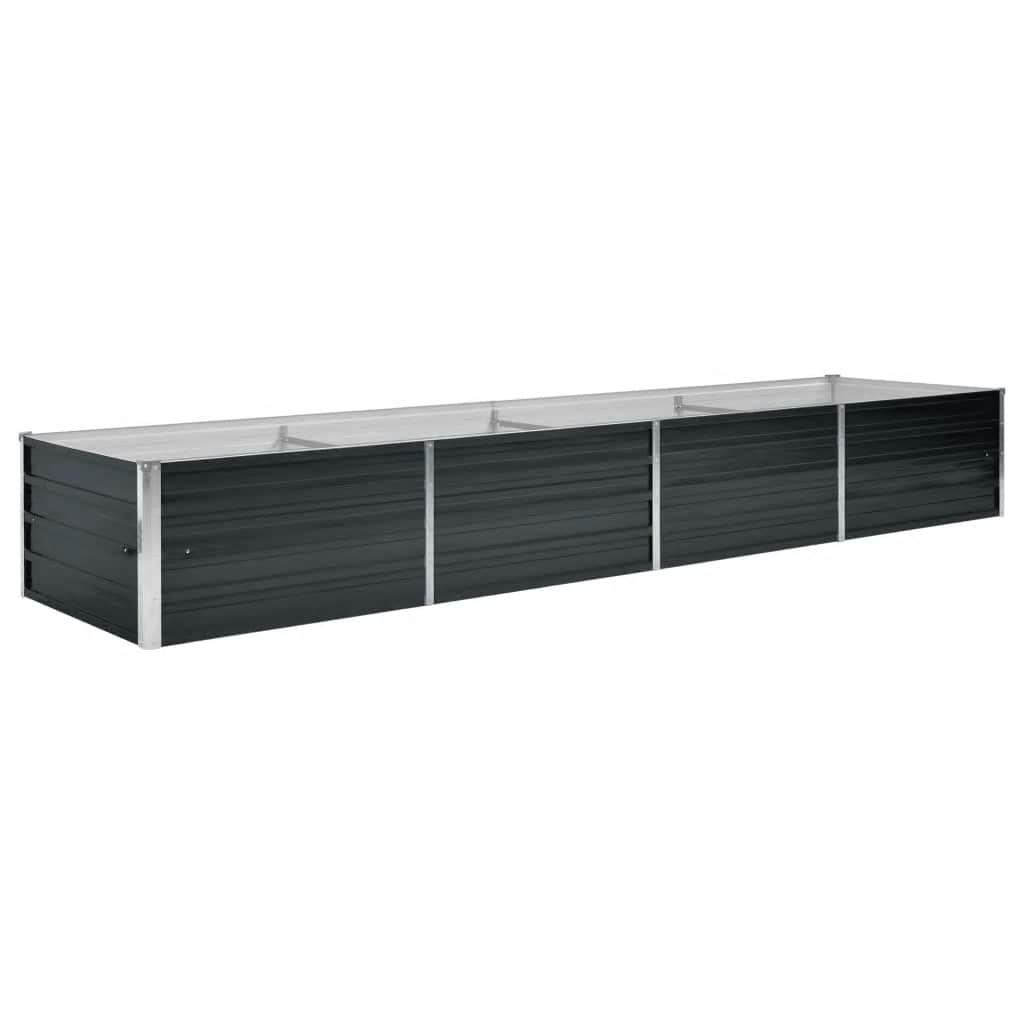 vidaXL Odlingslåda upphöjd antracit 320x80x45 cm galvaniserat stål