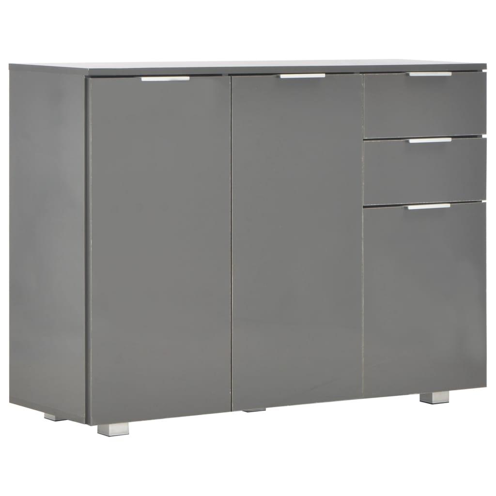 vidaXL Skänk grå högglans 107x35x80,5 cm