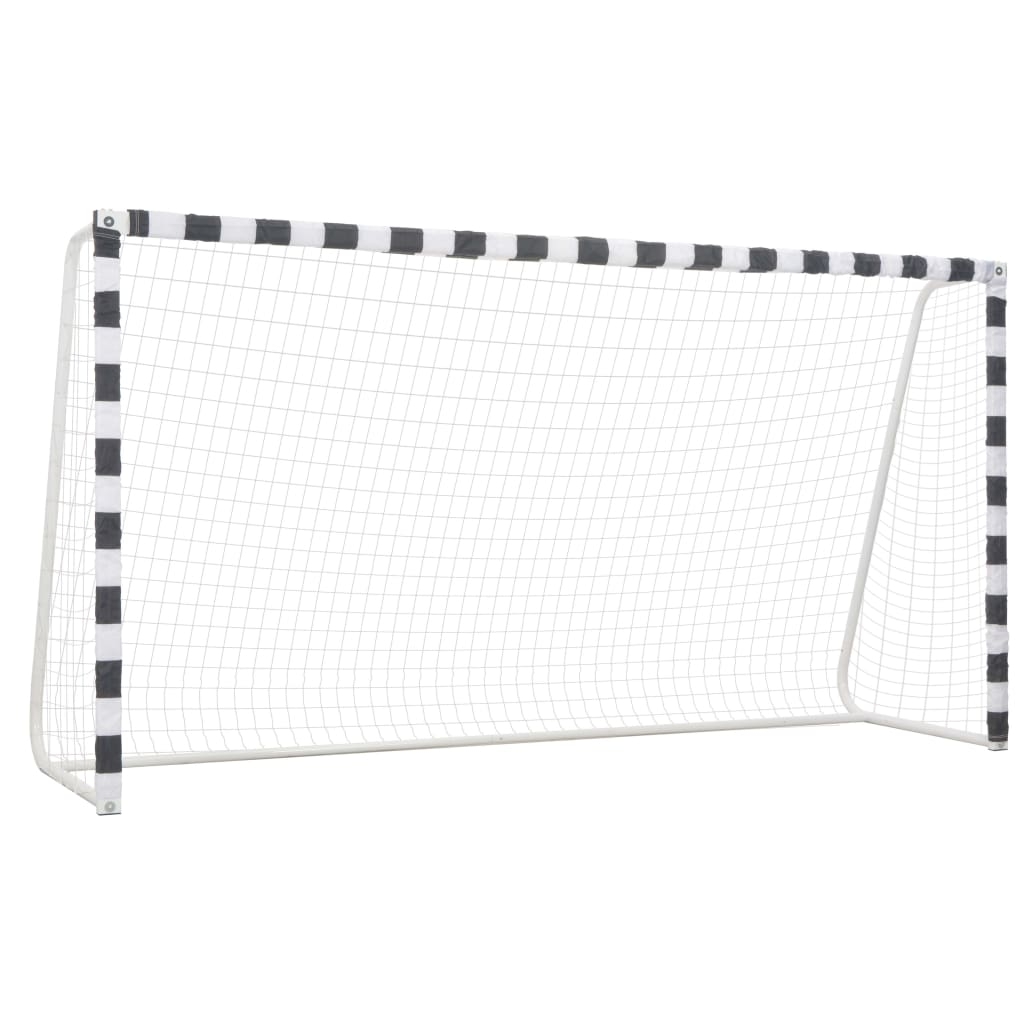 vidaXL Fotbollsmål 300x160x90 cm metall svart och