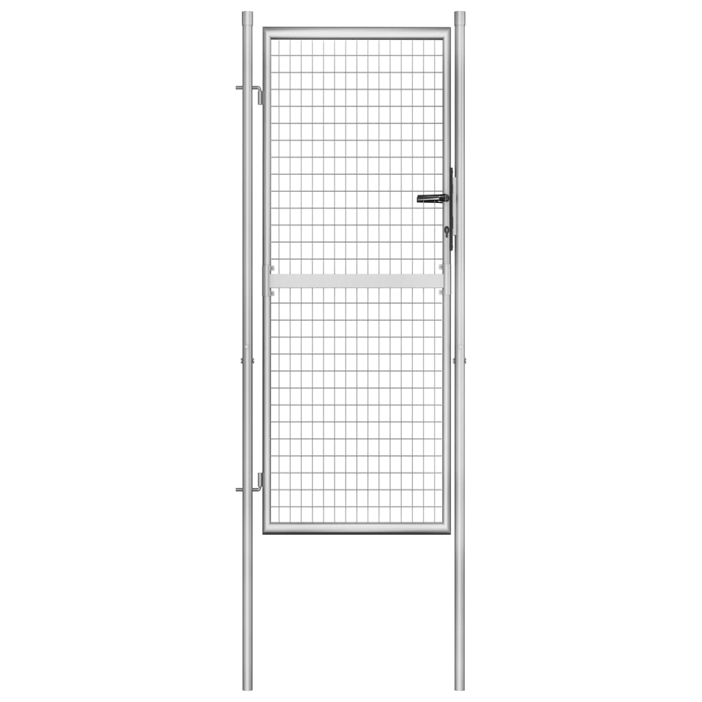vidaXL Trädgårdsgrind galvaniserat stål 105x250 cm