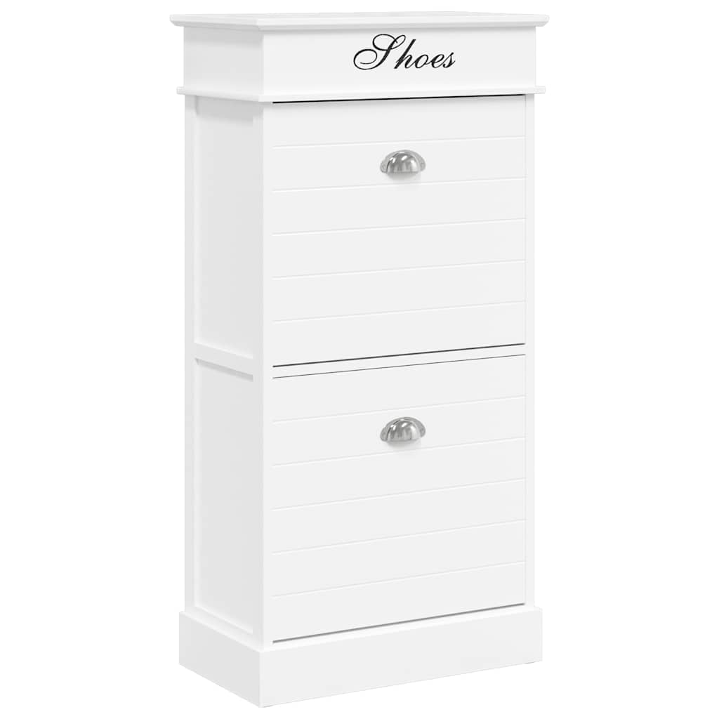 vidaXL Skoskåp vit 50x28x98 cm kejsarträ