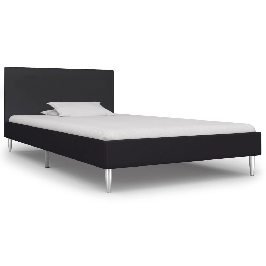 vidaXL Sängram svart tyg 90x200 cm