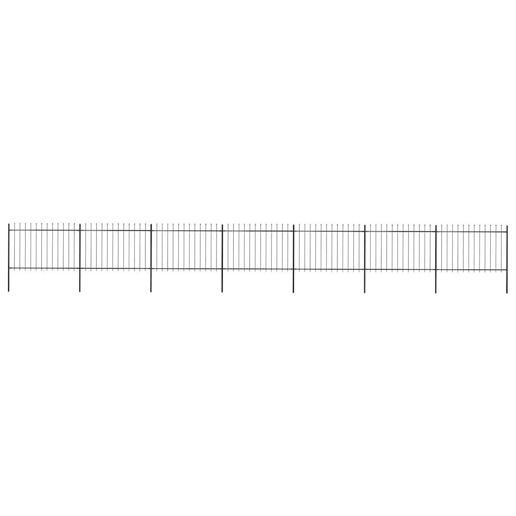 vidaXL Trädgårdsstaket med spjuttopp stål 13,6x1,2 m