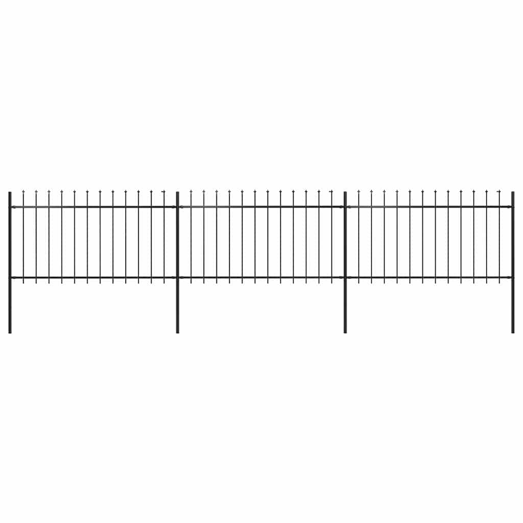 vidaXL Trädgårdsstaket med spjuttopp stål 6,8x1 m