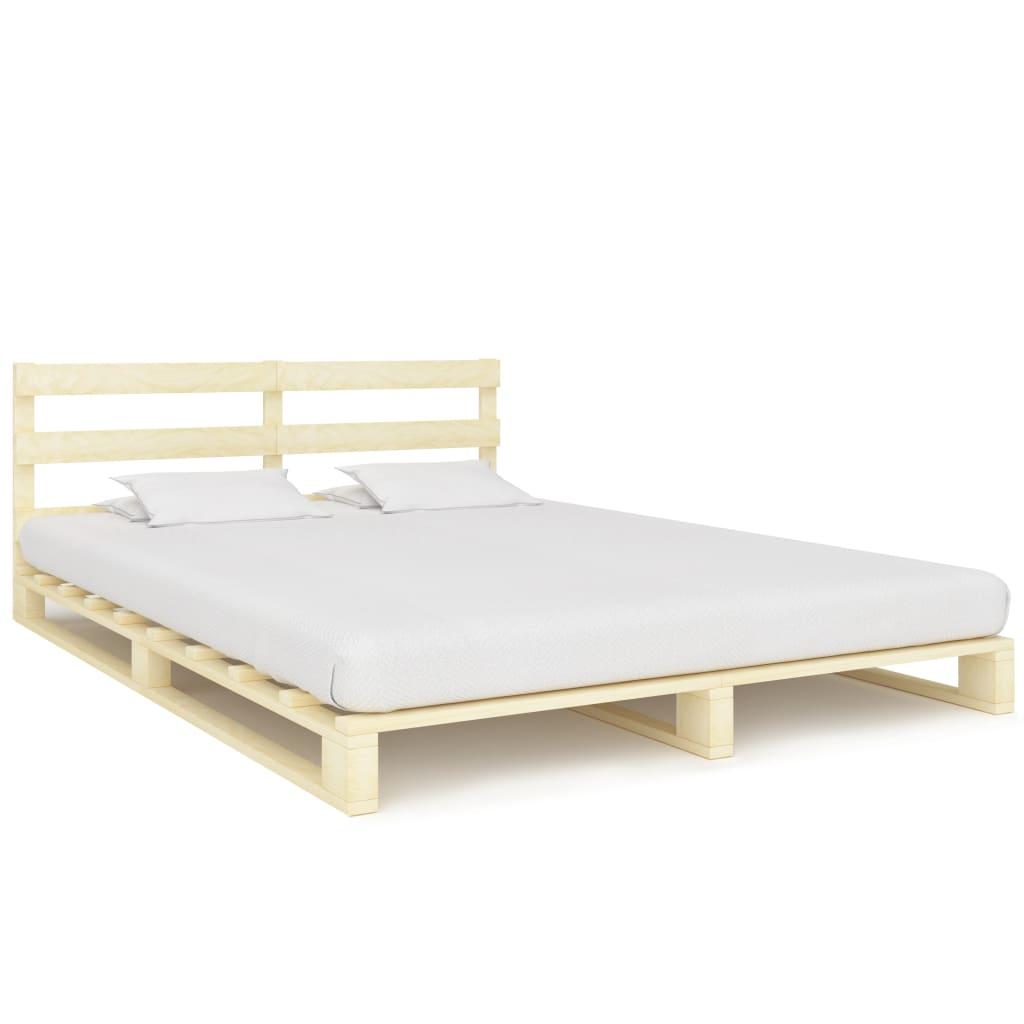 vidaXL Pallsäng utan madrass 160x200 cm massiv furu