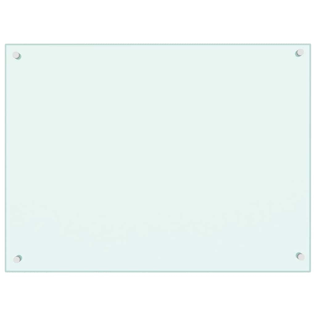 vidaXL Stänkskydd vit 80x60 cm härdat glas