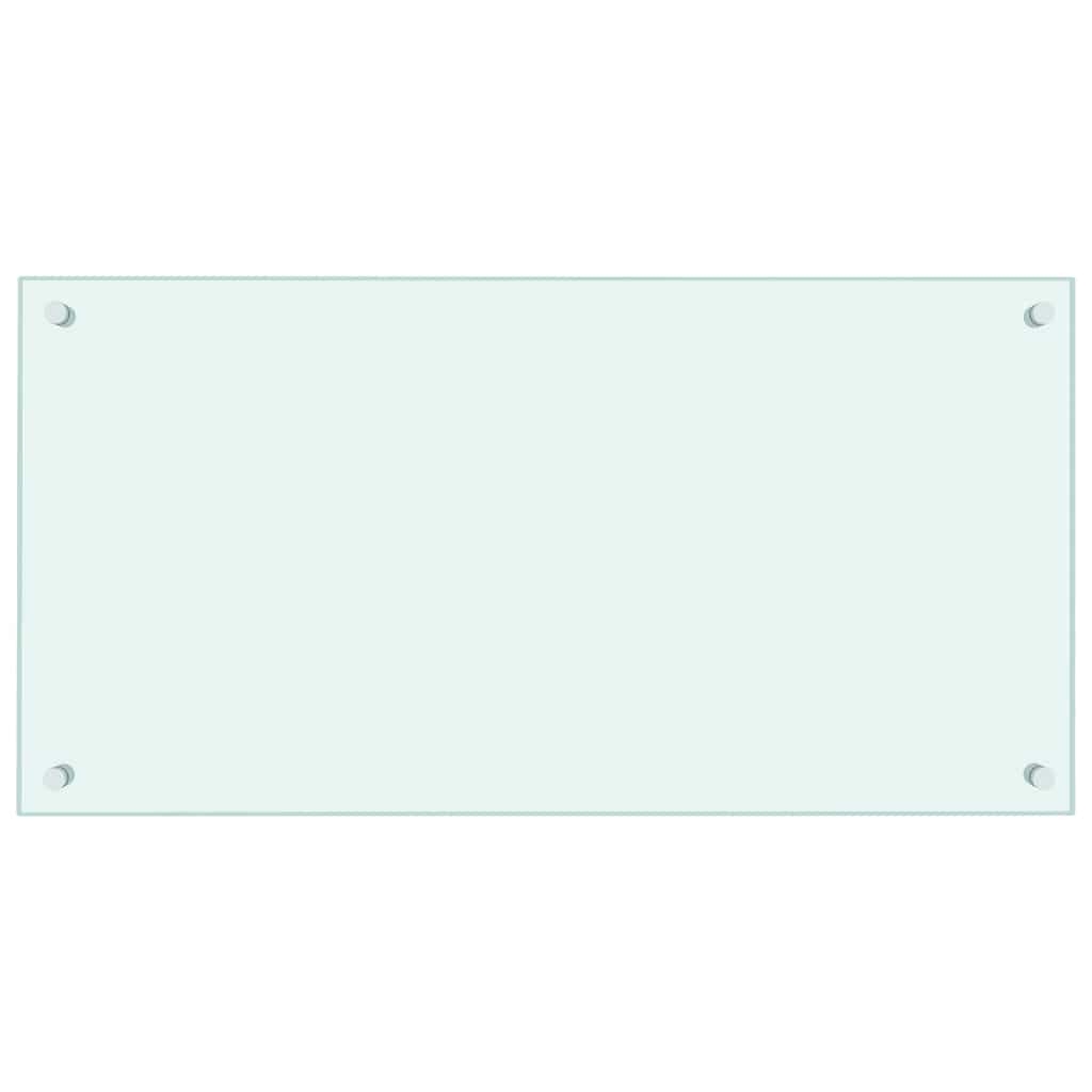vidaXL Stänkskydd vit 80x40 cm härdat glas