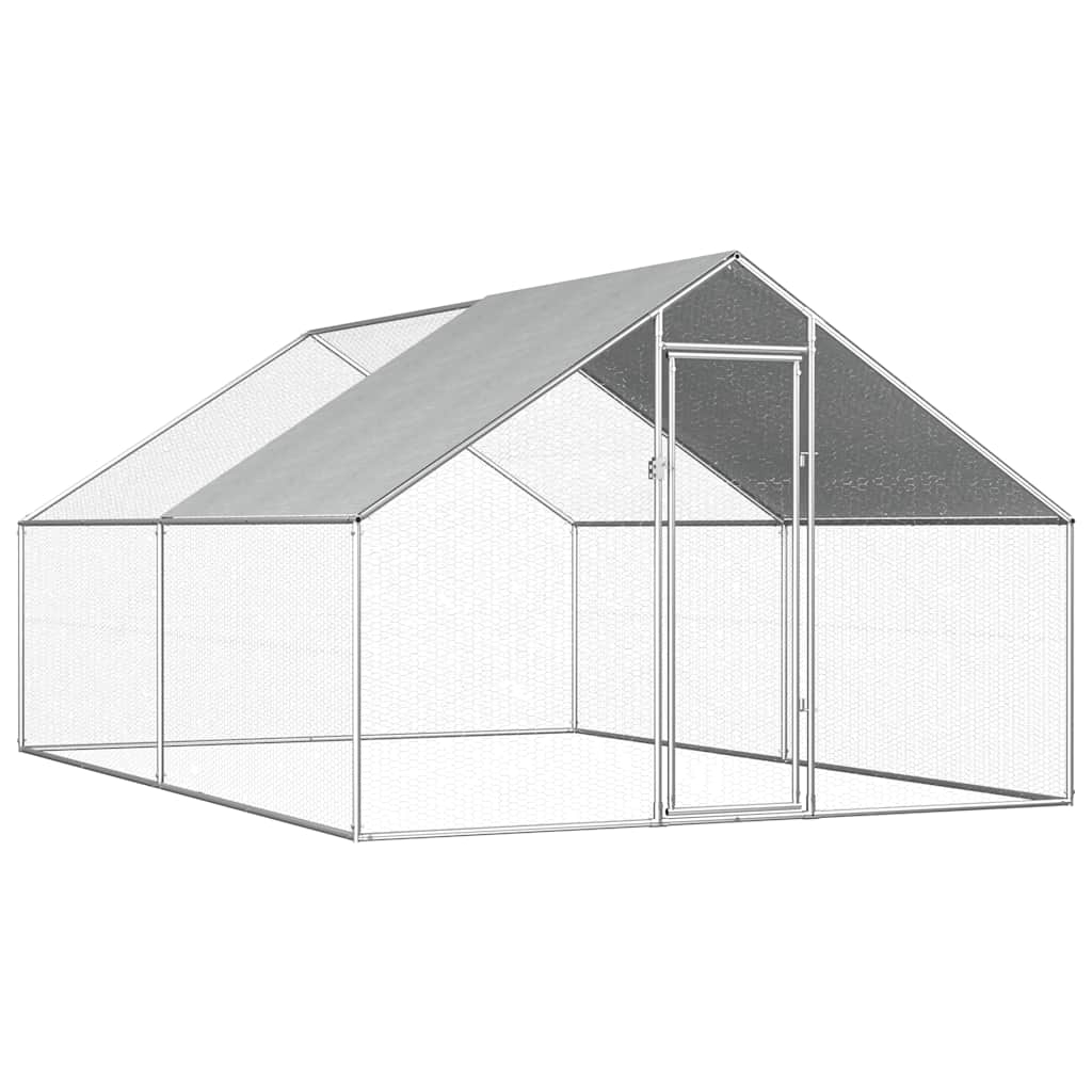 vidaXL Hönsbur för utomhusbruk 2,75x4x1,92 m galvaniserat stål