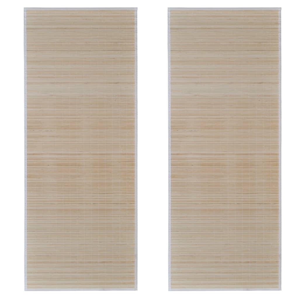 vidaXL Rektangulära bambumattor 2 st naturlig 120x180 cm