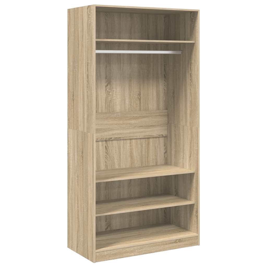 vidaXL Garderob sonoma-ek 100x50x200 cm konstruerat trä
