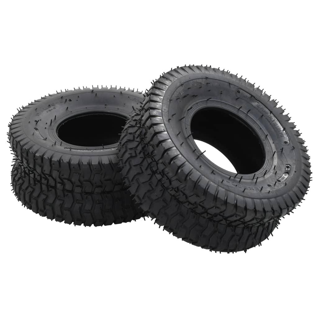 vidaXL Däck till skottkärra 2 st 15x6.00-6 4PR gummi