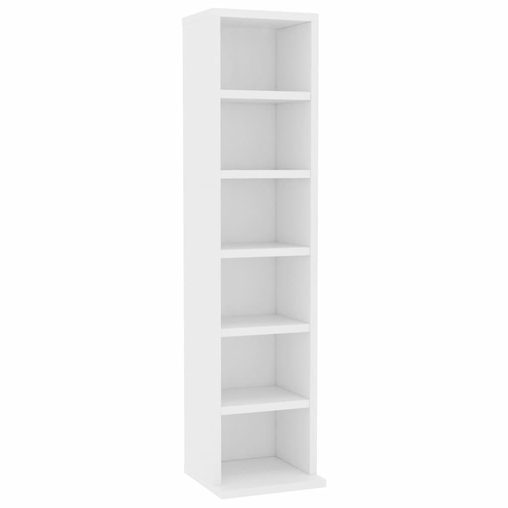 vidaXL CD-hylla vit 21x20x88 cm konstruerat trä