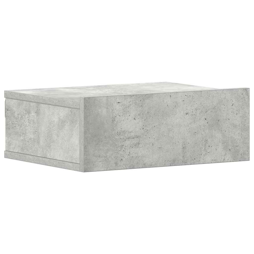 vidaXL Svävande sängbord betonggrå 40x30x15 cm konstruerat trä