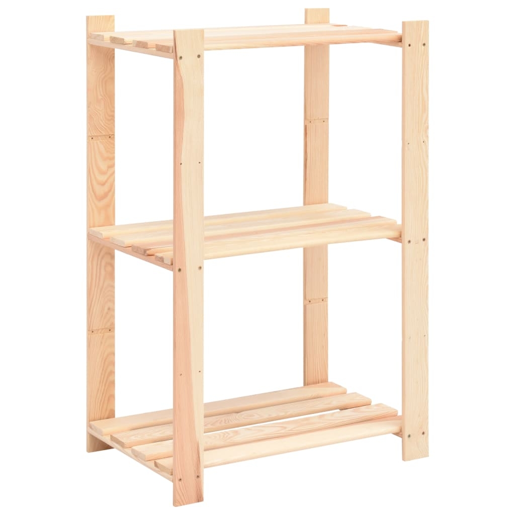 vidaXL Förvaringshylla 3 hyllplan 60x38x90 massiv furu 150 kg