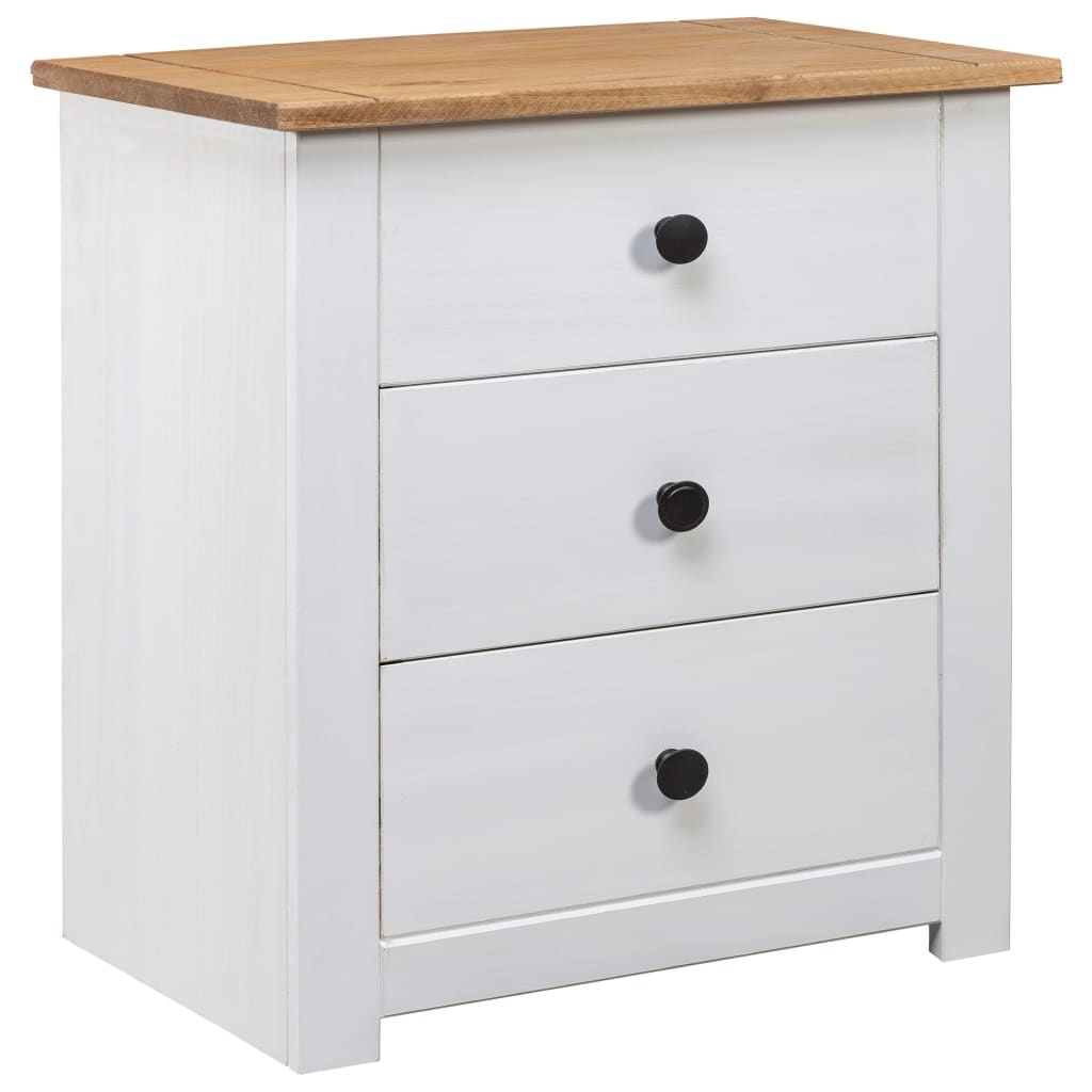 vidaXL Sängbord vit 46x40x57 cm furu panama