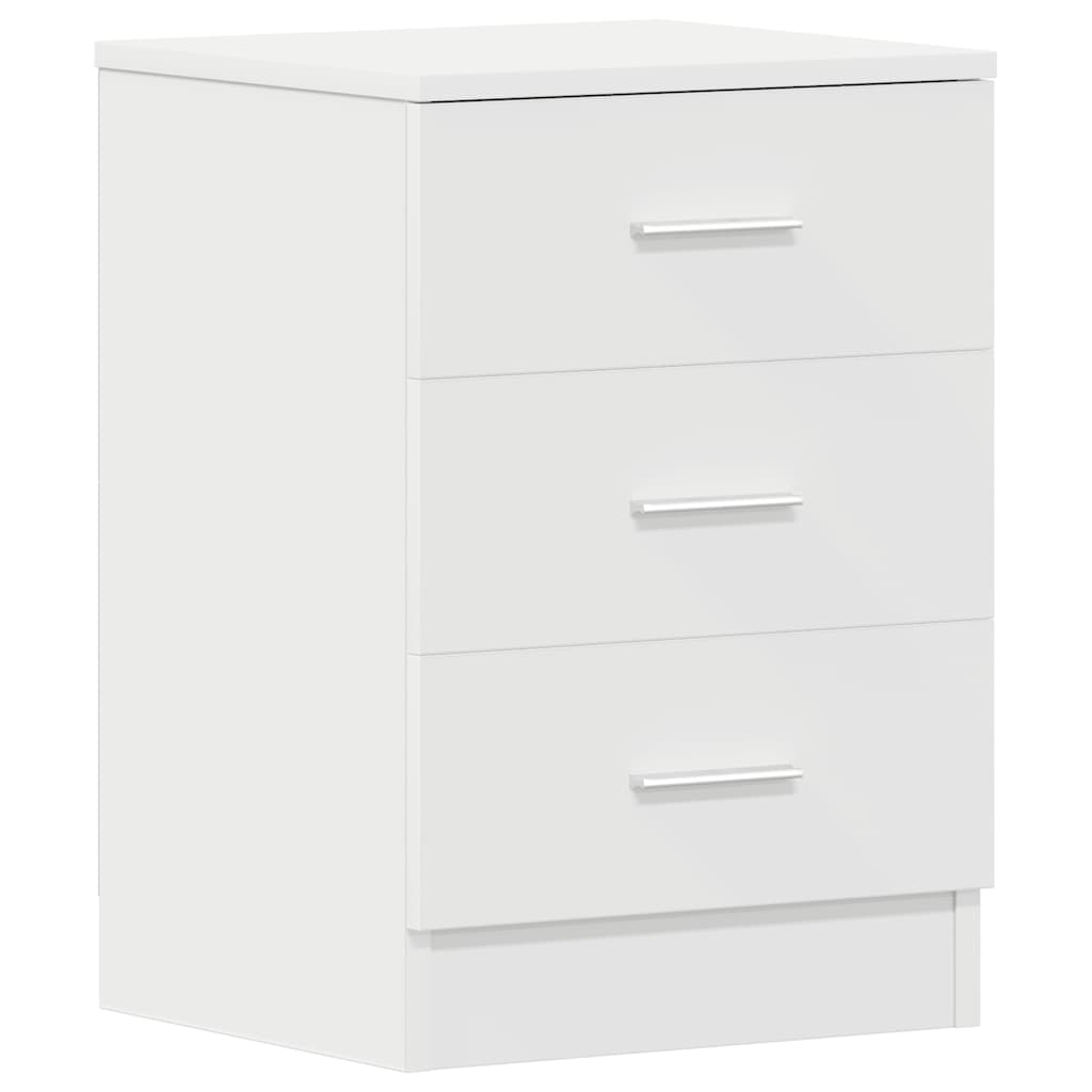vidaXL Sängbord vit 38x35x56 cm spånskiva