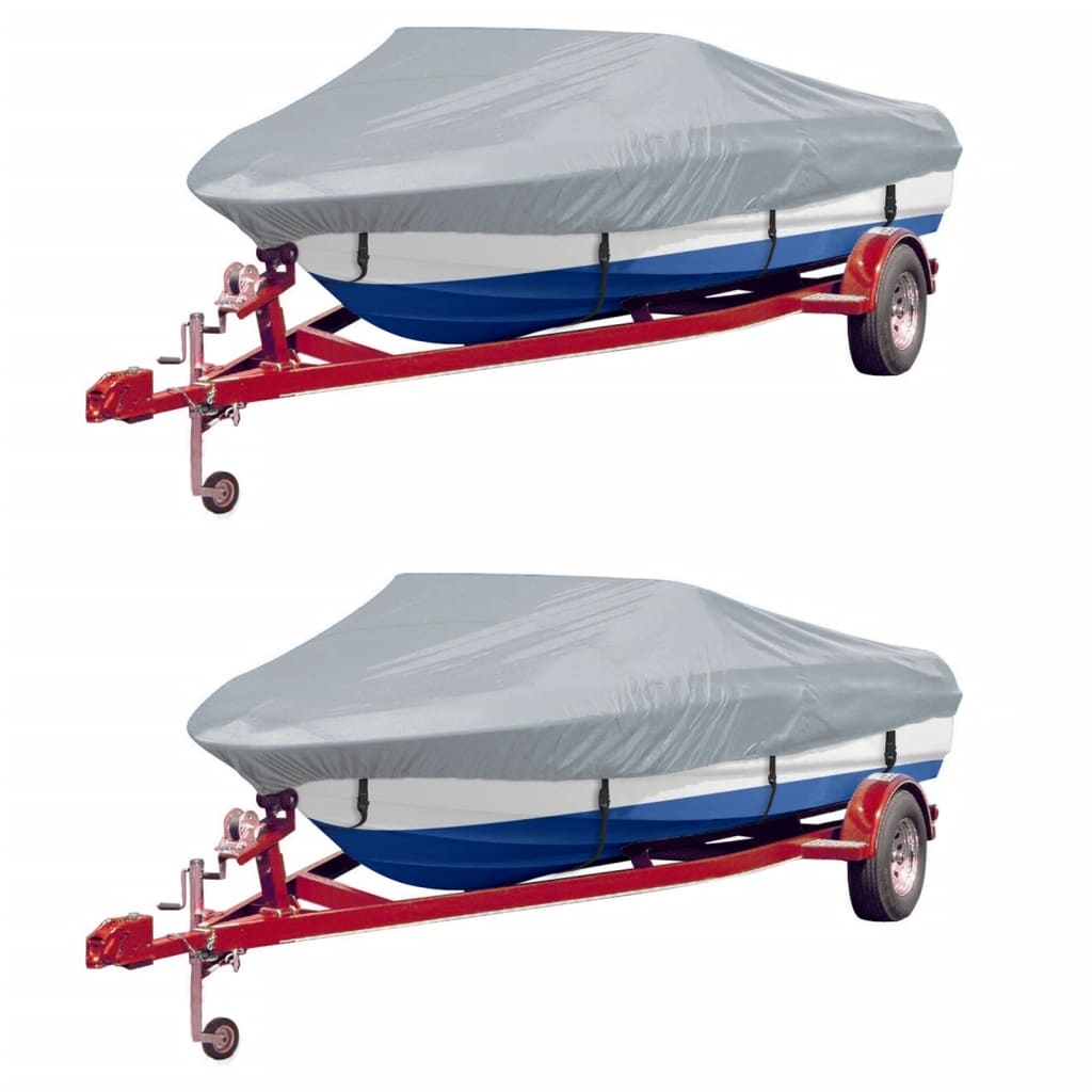 vidaXL Båtöverdrag 2 st grå längd 427-488 cm bredd 229 cm