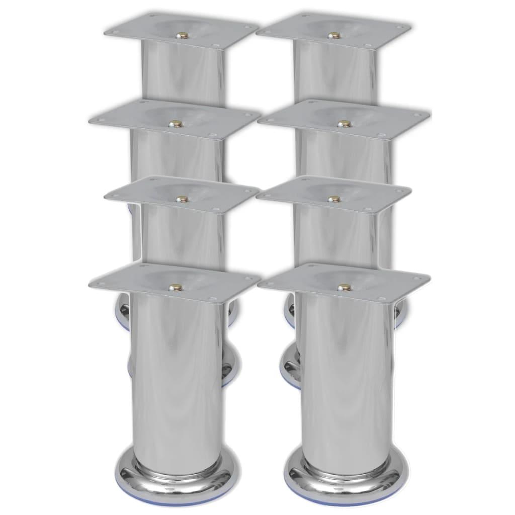 vidaXL Runda soffben 8 st krom 120 mm