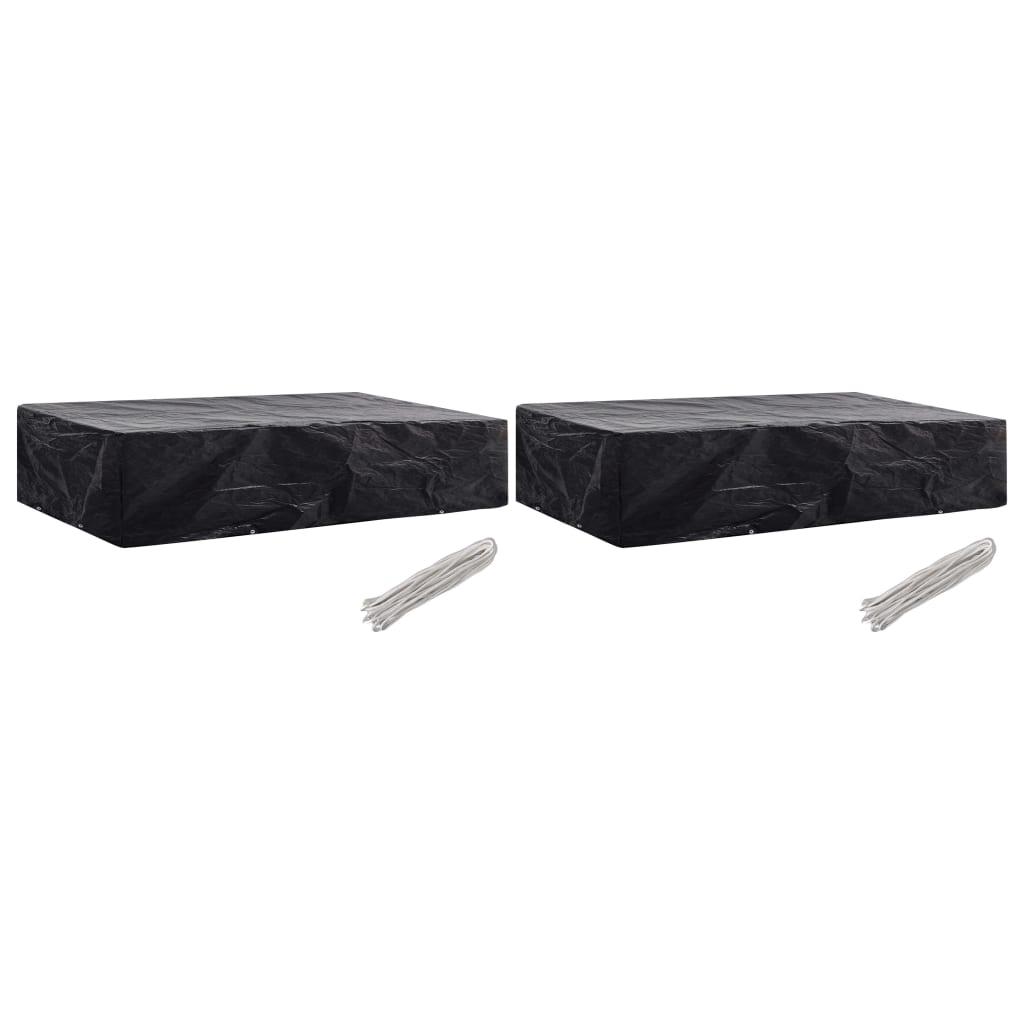 vidaXL Överdrag till solsäng 2 st 8 öljetter 218x77x55 cm