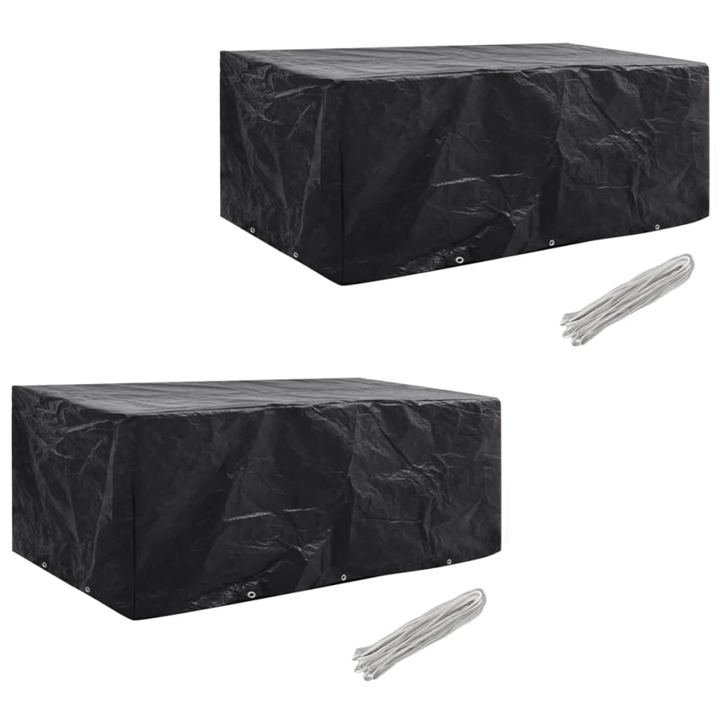 vidaXL Överdrag för trädgårdsmöbler 2 st 10 öljetter 229x113cm