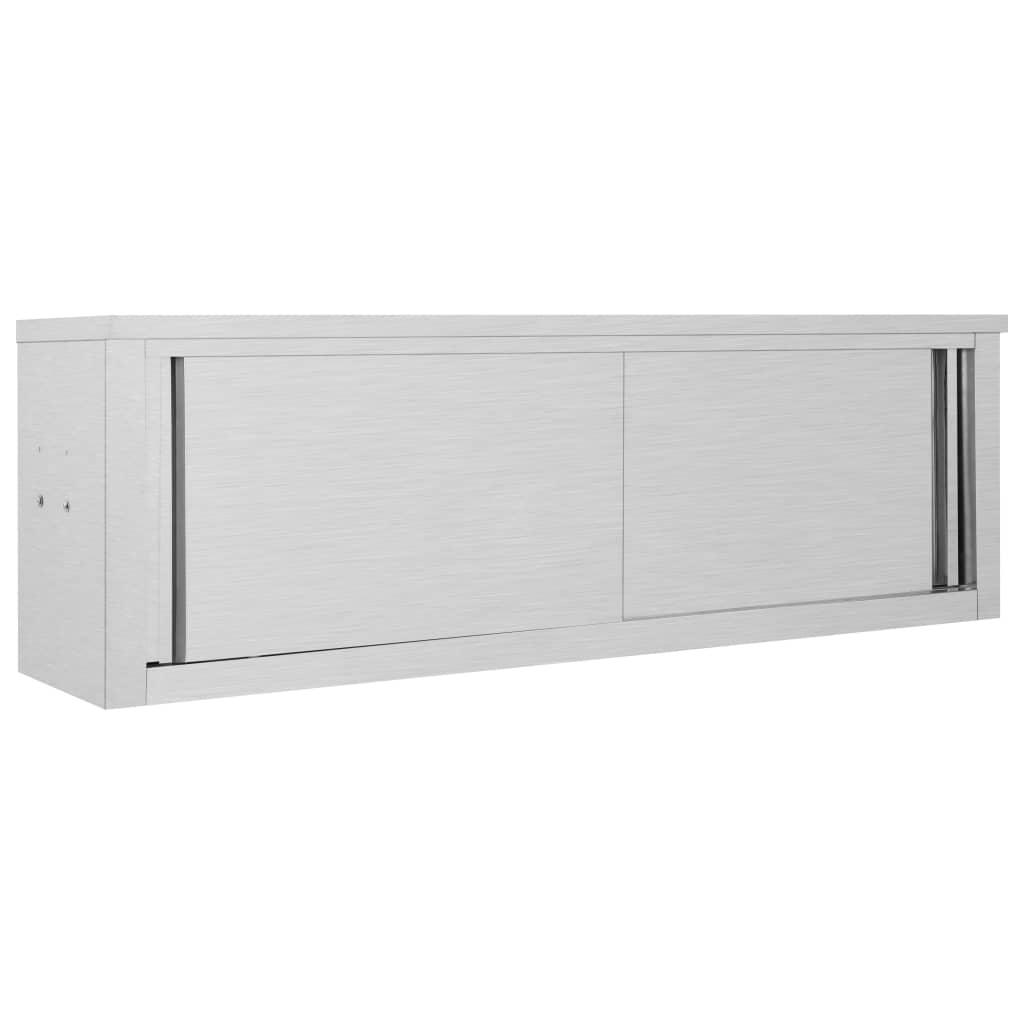 vidaXL Köksskåp med skjutdörrar 150x40x50 cm rostfritt stål