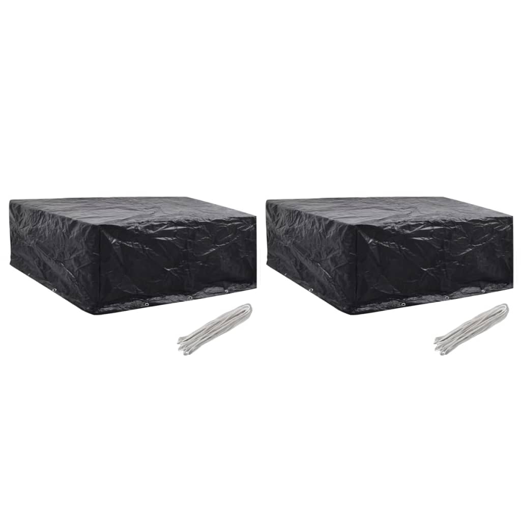 vidaXL Överdrag för trädgårdsmöbler 2 st 10 öljetter 260x260x90 cm