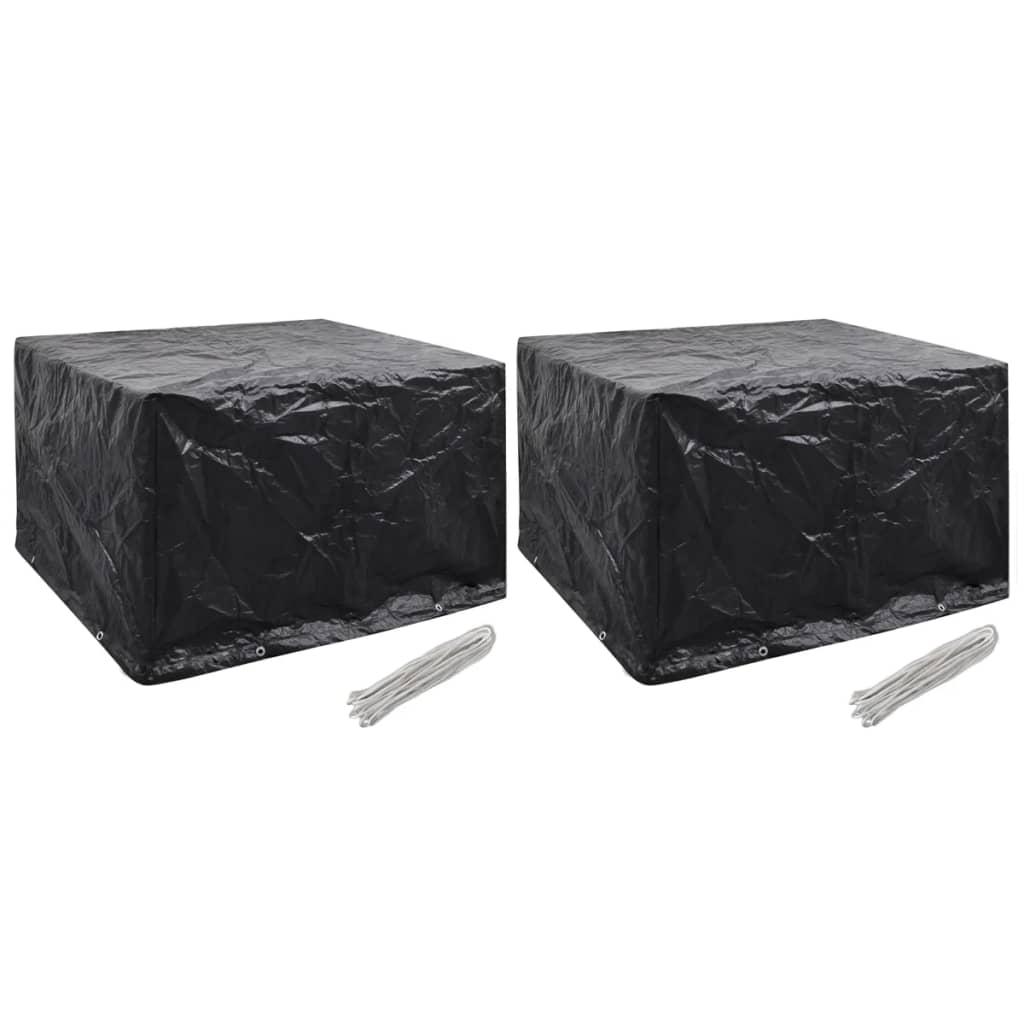 vidaXL Överdrag för trädgårdsmöbler 2 st 8 öljetter 135x135x90 cm